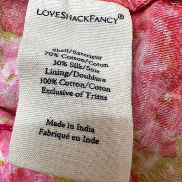 LoveShackFancy Dress Womens Size XL Pink Madsen Maxi Watercolor Print Cut-Out - Picture 8 of 12